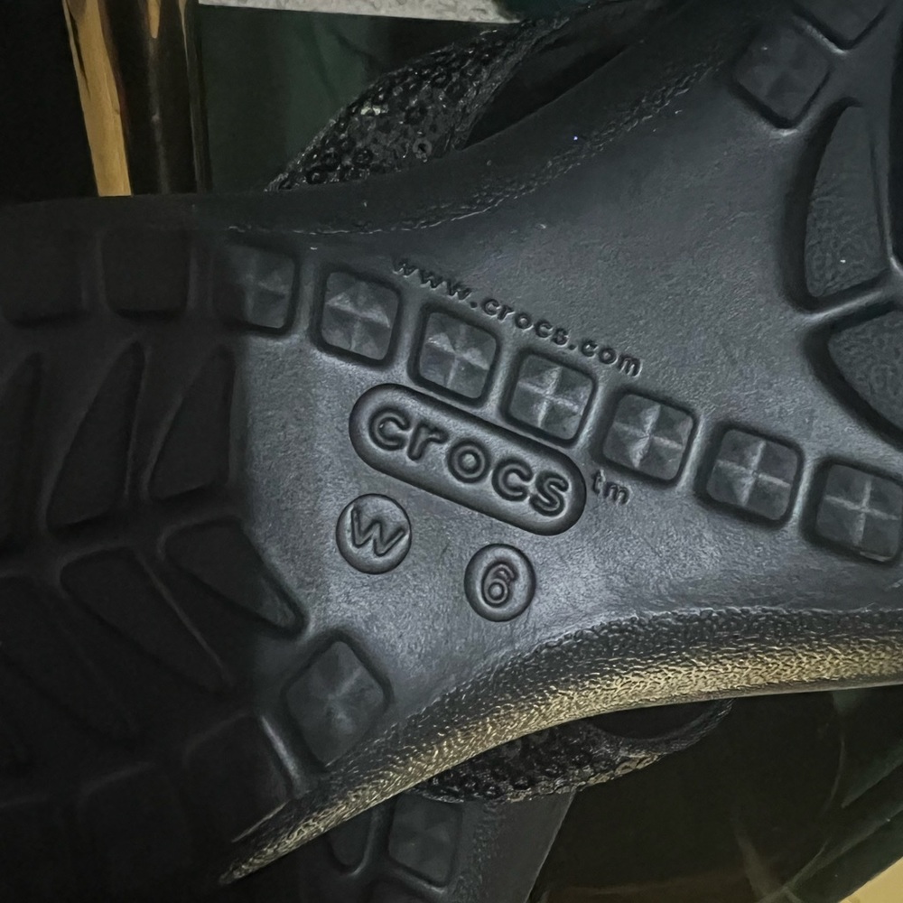 CROCS Black Textured Sandals - Picture 3 of 4